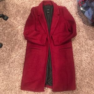 Wool trench coat red